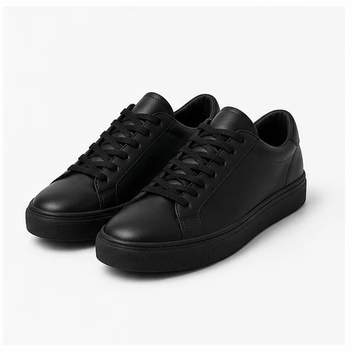 Original black sneakers on a plain studio background.
